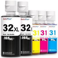 32XL Black Ink Bottle 31 Ink Bottle Set Replacement for HP 31 32XL Ink Refill Bottles Compatible for HP Smart Tank Printer 6001 7602 7301 5100 5101 5000 5102 757 7601 755 7601 6002 7302 Ink Refill