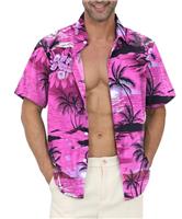 Gavliuu Hawaiian Shirt for Men - Men's Hawaiian Button Down Shirts Floral Shirts Printed Casual Short Sleeves
