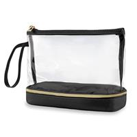 Aucuu Clear Toiletry Bag, Portable Travel Makeup Bag, Wet Dry Separation PVC Wash Bags, Large Capacity Travel Toiletries Case, Waterproof Makeup Bags with Handles, Clear Cosmetic Bag for Women Girls