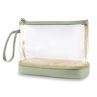 Aucuu Clear Toiletry Bag, Portable Travel Makeup Bag, Wet Dry Separation PVC Wash Bags, Large Capacity Travel Toiletries Case, Waterproof Makeup Bags with Handles, Clear Cosmetic Bag for Women Girls