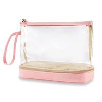 Aucuu Clear Toiletry Bag, Portable Travel Makeup Bag, Wet Dry Separation PVC Wash Bags, Large Capacity Travel Toiletries Case, Waterproof Makeup Bags with Handles, Clear Cosmetic Bag for Women Girls