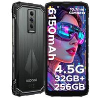 DOOGEE Blade 10 Pro Energy Android 15 Rugged Smartphone-32GB+256GB/2TB,10.7mm Ultra-thin & 6150 mAh Rugged Phone,90Hz 6.56" HD+,50MP Octa Core,3 Card Slots,4.5G Dual Sim Android Phone,Face ID/NFC/GPS