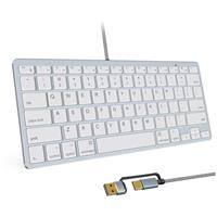 SSSGRGB 78-Key Wired Keyboard for Mac & PC Dual USB-C/USB-A, 8 Ergonomic Tilt