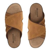 CCSOFTIME Summer Mens Sandals, Mens Leather Sandal with Adjustable Strap,Open Toe Comfortable Soft Beach Suede Sandals for Men Summer Slippers for House,Beach,Poolside,Garden,Holiday