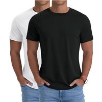 PrinStory 2 Pack Mens Quick Dry T-Shirts Short Sleeves Tops Lightweight Workout Running Athletic Tee Shirt Tops