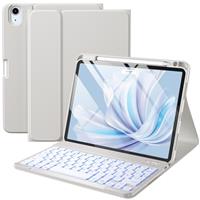 Vobafe Case with Keyboard for iPad Air 11 inch 2025 2024 M3 M2/iPad Air 5 4 2022 2020 10,9 inch, 7 Color Backlight Wireless Detachable Keyboard Cover with Pencil Holder, UK Layout