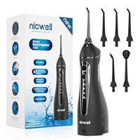 Water Dental Flosser Teeth Pick - Nicwell USB Rechargeable Cordless Oral Irrigator 4 Modes Electric Tooth Flosser IPX7 Waterproof Floss Deep Cleaning Gum Flossing Portable Picks for Travel Home Use