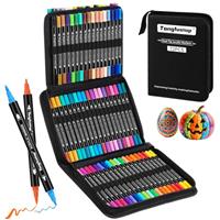 Tongfushop Dual-Tip Acrylic Paint Pens, Fast Drying Acrylic Markers With Fine & Brush Tip Markers