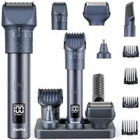 Beard Trimmer Men Hair Clippers with Precise Dial Adjustable Cutting Length Settings, All-in-One Electric Shavers Nose&Ear Body Trimmer, IPX7 Waterproof Wet and Dry with USB-C Rechargeable Dock