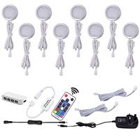 AIBOO RGB Colour Changing LED Under Cabinet Lighting kit,Ultra Slim LED Puck Lights,Counter Wardrobe Cupboard Lights for Christmas Xmas Ambiance Decoration