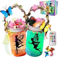 FOMOMDI DIY Fairies in a Jar, Color Changing Fairy Lantern Night Light Kit with Remote Control, Kids Girls Birthday Holiday Gifts Activities Arts Crafts Toy