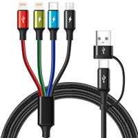 Minlu 4 in 2 Multi Charger Cable, USB Charging Cable with Data Transfer[3.5A 1.8M]