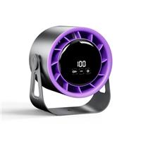 Lysumurl Rechargeable Desk Fan with LED Display -USB-C Quiet Desktop Fan with Battery Operated, 100 Speeds, 220 Adjustable Head Tilt, Air Circulation for Bedroom Kitchen Office Home Camping
