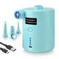 Electric Air Pump for Inflatables, Electric Pump with Fast Inflating/Deflating, 4000mAh Battery Blow Up Bed Pump with 3 Nozzles for Paddling Pool, Airbed, Mattress,Swimming Pool