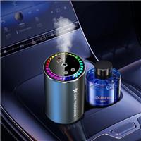 2025 Car Air Freshener Electric Diffuser with 50ml Perfumes (Cologne), Ultrasonic Atomizer, Music Sync Lights, 3 Modes, Auto ON/OFF, 500mAh battery, Perfume Lasts 5 Months, Car Fragrance BJ-579