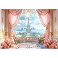 Luminora 7x5ft Summer Seaside Floral Wall Blue Arch Door Bac