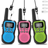 WITPAW 3 Pcs Walkie Talkies for Kids Rechargeable 3 KM Handheld Walkie Talkies Long Range 8 Channel PMR446 MHz 2 Way Radio 0.5W ERP Birthday Party Gifts for 3-12 Year Old Girls Boys Camping Hiking