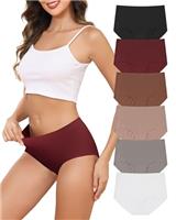 Levao 6 Packs Seamless Knickers for Women Ladies Underwear No VPL Full Briefs Breathable Stretchy No Show Panties Multipack S-XXL