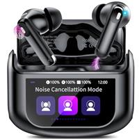 Wireless Earbuds, 48H Smart Touch Screen Ear Buds Wireless Bluetooth 5.4 Headphones In Ear, ANC/ENC Noise Cancelling Mic Bluetooth Earbuds with HiFi Stereo, 5 EQ Modes, IPX7 Waterproof Earphones