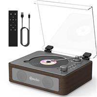 Mycket Portable CD Player Built-in Dual Stereo Speakers, Small Vintage CD Players for Home, Rechargeable CD Player with Bluetooth Input/Output, USB Playback, AUX in, Headphone Jack, Remote Control