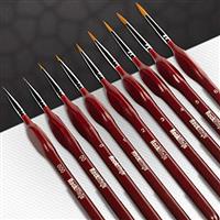 Detail Paint Brush Set, Rock Ninja 9pcs Thin Brushes for Fine Detailing & Art Painting - Acrylic,Watercolor, Oil Miniatures, Scale Models, Airplane Kits, Nail, Line Drawing