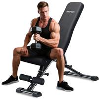AIRHOP Upgraded Adjustable Weight Bench, Bench Press Full Body Workout, Quick Fold Space Saving, Workout Bench for Home Gym Strength Training