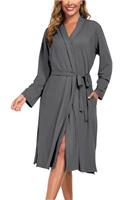 Beuwltpa Lightweight Women Dressing Gown,Long Ladies Bathrobe,Soft Knit Kimono Robe for Loungewear and Sleepwear