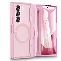 Doeshine for Samsung Galaxy Z Fold 6 Case with Magnetic Charging & Thinner S Pen Slot (No S Pen), Built-in Screen Protector & Hinge Protection, Translucent Hard Shockproof Cover for Fold 6