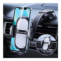 Phone Holder for Car, Universal Car Phone Holder for Dashboard/Windscreen/Air Vent, Upgraded Suction & Clip, 360 Rotation, One Button Release for iPhone, Samsung, All 4.0''-7.0'' Smartphones