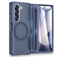 Doeshine for Samsung Galaxy Z Fold 6 Case with Magnetic Charging & Thinner S Pen Slot (No S Pen), Built-in Screen Protector & Hinge Protection, Translucent Hard Shockproof Cover for Fold 6