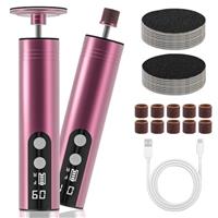 Electric Foot File Hard Skin Remover, 2 in 1 Electric Foot Callus Remover & Nail Grinder, Pedicure Tool Foot Sander for Dry Dead Skin Cracked Heels Calluses, 9 Speed Adjustable, 2000mAh Rechargeable