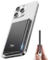Ntaanoo Power Bank for Magsafe, Ultra Slim 5000mAh 20W Fast Charging Powerbank Wireless Magnetic Portable Charger,USB C in&Out PD 3.0 Phone Battery Pack,for iPhone 16/15/4/13/12 Mini Plus Pro Max,Grey