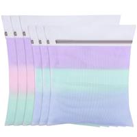 6 PCS Mesh Laundry Bags with Zips, 50x40cm/40x30cm Fine Laundry Bags for Washing Machine Reusable Washing Bags for Laundry Delicates Wash Bags for Clothes, Socks, Underwear, Bra (M+S, White)