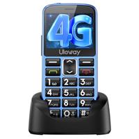 uleway 4G Big Button Mobile Phone for Elderly Senior Cellphone Easy to Use Basic Mobile Phone SIM Free Unlocked Senior Phone With SOS Emergency Call Button(blue)