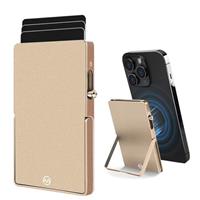 MPVWALT Metal Magnetic Wallet for Magsafe Wallet with Adjustable Stand,Ultra-Thin Pop-Up Card Holder Compatible with iPhone 16/15/14/13/12 Series,Minimalist Card Case for Magsafe Phone Wallet