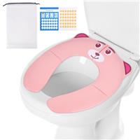 HOTUT Folding Travel Toilet Seat for Boys and Girls with Toilet Training Reward Chart - Non-Slip Silicone Pads