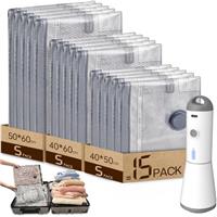 Vacuum Storage Bags with Electric Air Pump,Vacuum Bags for Clothes, Storage Bags, Blanket,Pillows, Comforters,Travel, Moving