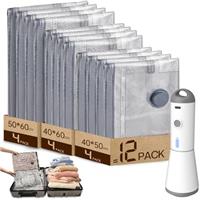 Vacuum Storage Bags with Electric Air Pump,Vacuum Bags for Clothes, Storage Bags, Blanket,Pillows, Comforters,Travel, Moving