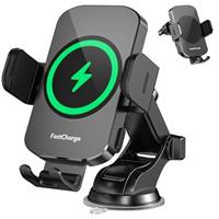 Wireless Car Charger, Fast Charging 15W Auto Clamping Car Charger Phone Holder Phone Mount for iPhone16 15 14 13 12 11 Pro Max Xs, Samsung Galaxy S24 Ultra S23 S22 S21 S20 S10+ Note 9, etc