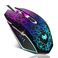 Wired Gaming Mouse, 4-Color LED Light Computer Mouse, Ergonomic Mouse with 6 Silent Click Buttons, 3 Adjustable 2400 DPI USB Wired Mouse for Laptop, PC, Mac, Black