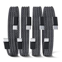 YISH USB C to USB C Charger Cable0.5M+1M+1M+2M 4Pack 60W USBC to C Charger Cable Fast Charge 3A Braided Type C Data Lead Compatible with iPhone 16 15 Pro Max Samsung S25 S24 iPad MacBook Pro/Air