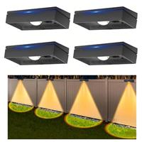 litren Solar Fence Lights Outdoor Wall-Lights, 3 Color Modes IP65 Waterproof Solar Lights Outdoor Garden Fence Decorations for Patio, Yard, Gate, Pool, Railing, Terraces