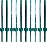 ARIFARO Fence Posts Sturdy Duty Metal Fence Post, Pack of 10, No Dig Garden U Post for Wire Fencing Steel Post for Yard, Outdoor Wire