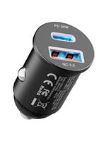 GRIFEMA Car Charger 30W, Dual Port Cigarette Lighter USB Charger with 30W PD USB-C and 18W QC 3.0 USB-A, Fast Car Charger for iPhone 16 15 14 13 Pro, Samsung Galaxy, iPad, Aluminium Housing