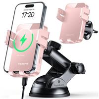 MOKPR Car Phone Holder Wireless Charger, 15W Wireless Car Charger Automatic Clamping for Air Vent/Dash/Windshield Compatible with iPhone 16/15/14/13/12&Samsung S24/S23/S22&LG V70/V60