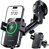 MOKPR Car Phone Holder Wireless Charger, 15W Wireless Car Charger Automatic Clamping for Air Vent/Dash/Windshield Compatible with iPhone 16/15/14/13/12&Samsung S24/S23/S22&LG V70/V60