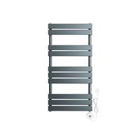 ELEGANT Smart Electric Heated Towel Rail, WiFi-Controlled Wall Mouted Bathroom Towel Warmer & Dryer with Programmable Thermostat, UK Plug, LCD Display, Energy Efficient, White Anthracite