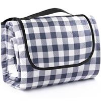 LIVEHITOP Picnic Blanket Waterproof Backing Compact Camping Mat Sandproof Extra Large Foldable Rug with Handle for Outdoor Family Summer