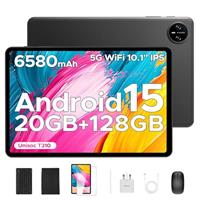 DOOGEE Tab A9 pro 10 inch tablet Android 15 tablets, 20GB RAM+128GB ROM Android Tablet with 1280800 HD IPS 60Hz Screen, WiFi5 6580mAh Battery Gaming Tablet with Keyboard, Mouse, Pen & Case-Gray