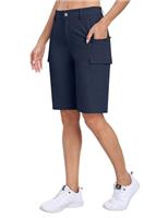 MoFiz Women's Walking Hiking Cargo Shorts 10" Quick Dry UPF50+ Summer Outdoor Camping Travel Golf Shorts